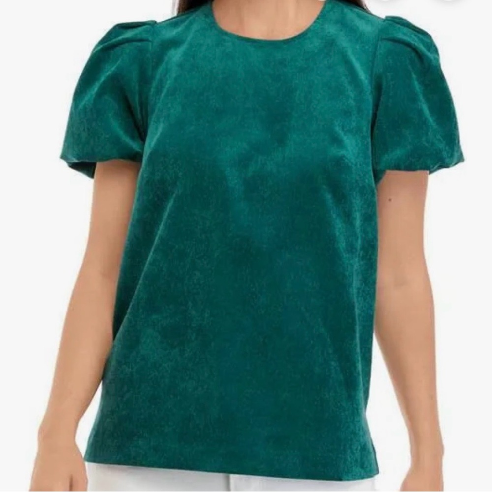 Crown Teal Puff Sleeve Blouse
